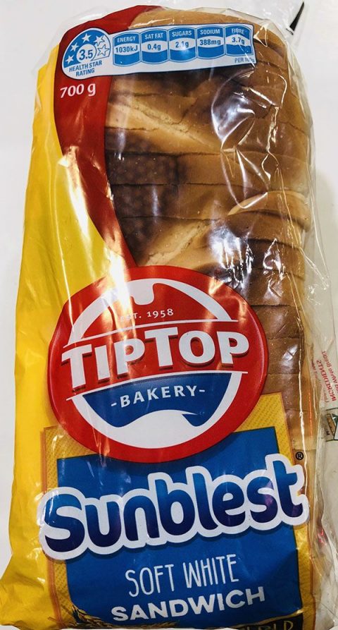 Bread -Tiptop Soft White Sandwich 700g - Sunnybank Fruit Market